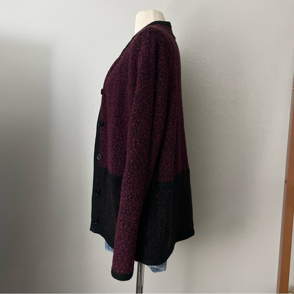 Chunky Knit Button Front Marled Cardigan - Picture 3 of 5